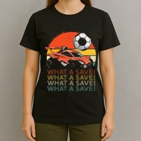 What A Save Vintage Retro Rocket Soccer Car T-Shirt