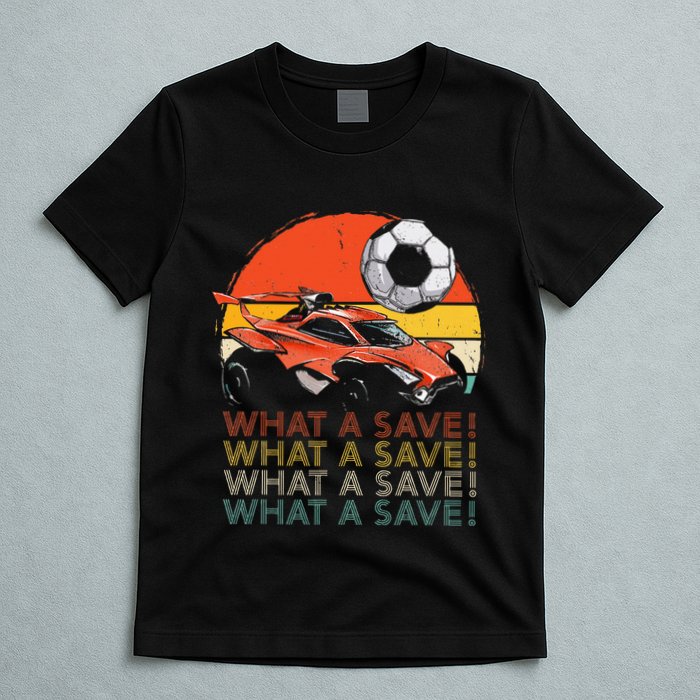 What A Save Vintage Retro Rocket Soccer Car T-Shirt