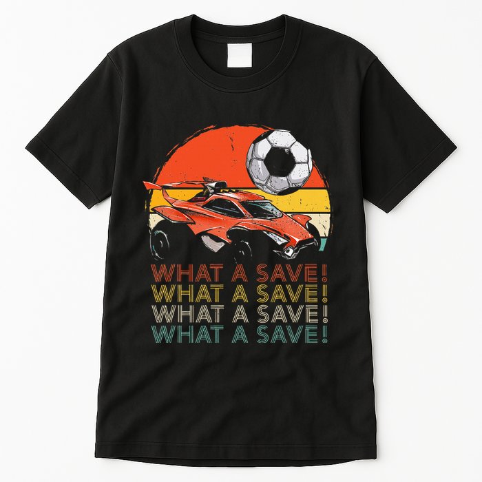 What A Save Vintage Retro Rocket Soccer Car Tall T-Shirt