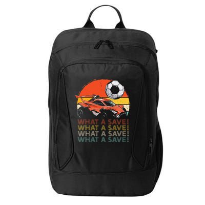 What A Save Vintage Retro Rocket Soccer Car City Backpack