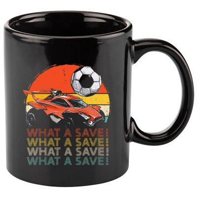 What A Save Vintage Retro Rocket Soccer Car 11oz C Handle Ceramic Mug