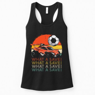 What A Save Vintage Retro Rocket Soccer Car Womens Tank Top