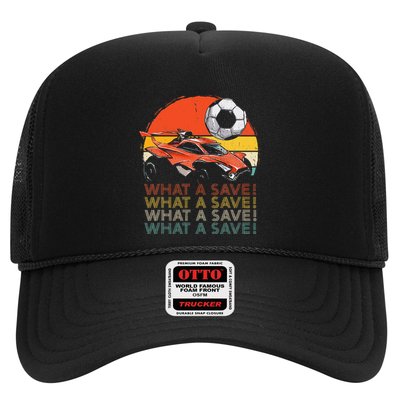 What A Save Vintage Retro Rocket Soccer Car Trucker Hat