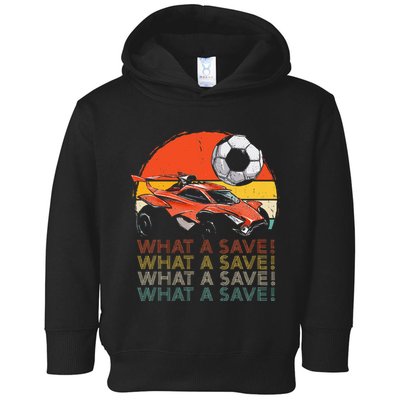 What A Save Vintage Retro Rocket Soccer Car Toddler Hoodie