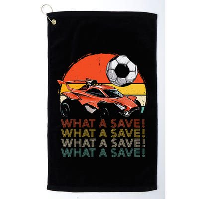 What A Save Vintage Retro Rocket Soccer Car Golf Towel