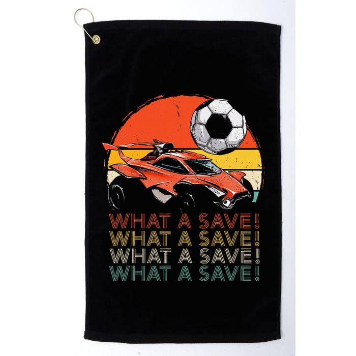 What A Save Vintage Retro Rocket Soccer Car Golf Towel