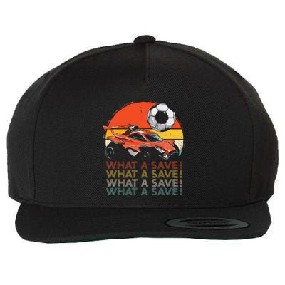 What A Save Vintage Retro Rocket Soccer Car Wool Snapback Cap
