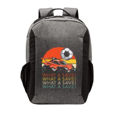 What A Save Vintage Retro Rocket Soccer Car Vector Backpack