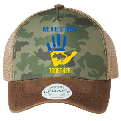 We Are Strong Together Ukraine Hand Print Legacy Tie Dye Trucker Hat