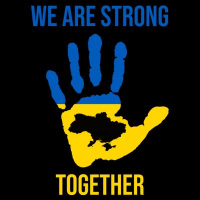 We Are Strong Together Ukraine Hand Print T-Shirt