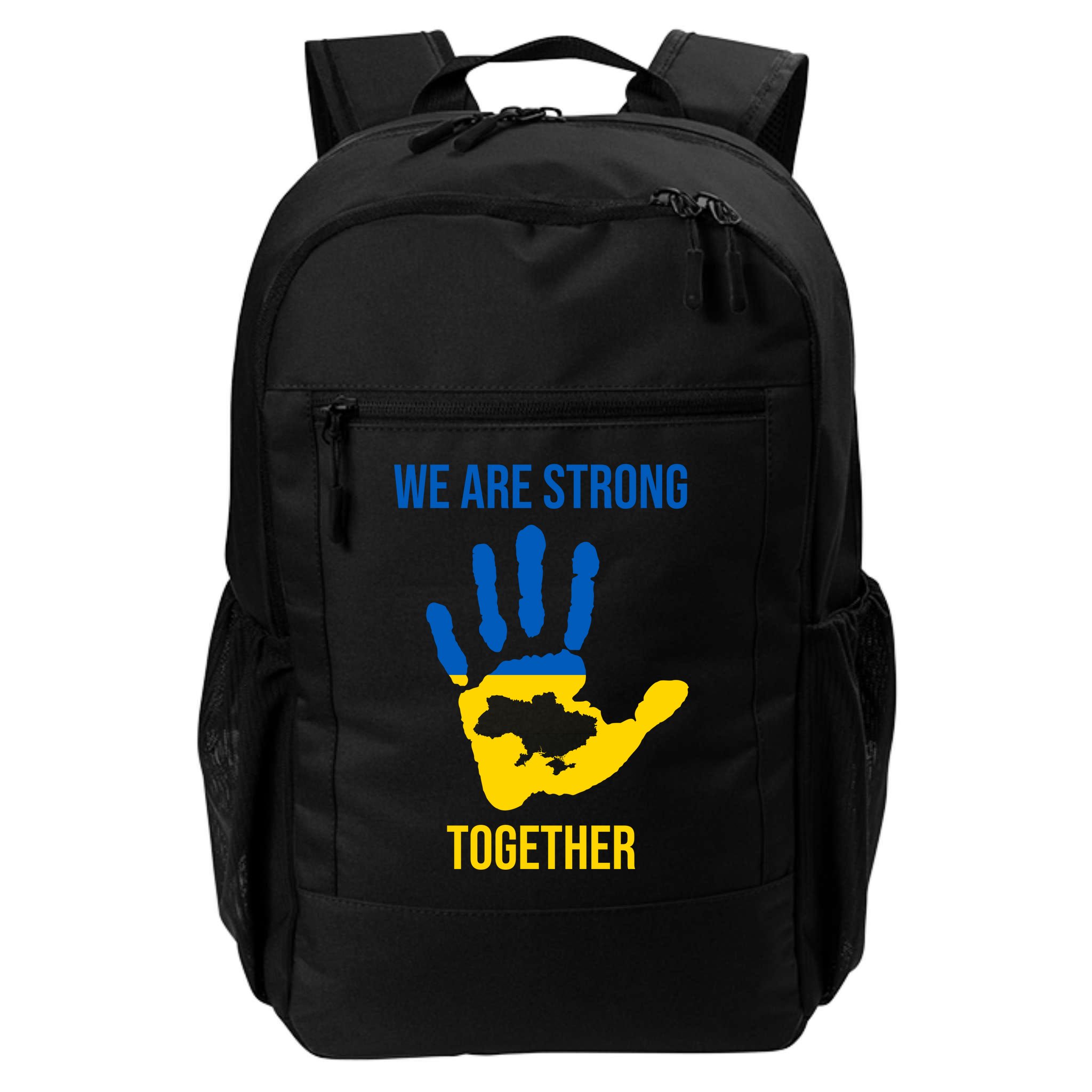 We Are Strong Together Ukraine Hand Print Backpack