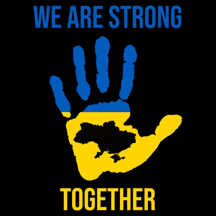 We Are Strong Together Ukraine Hand Print Backpack