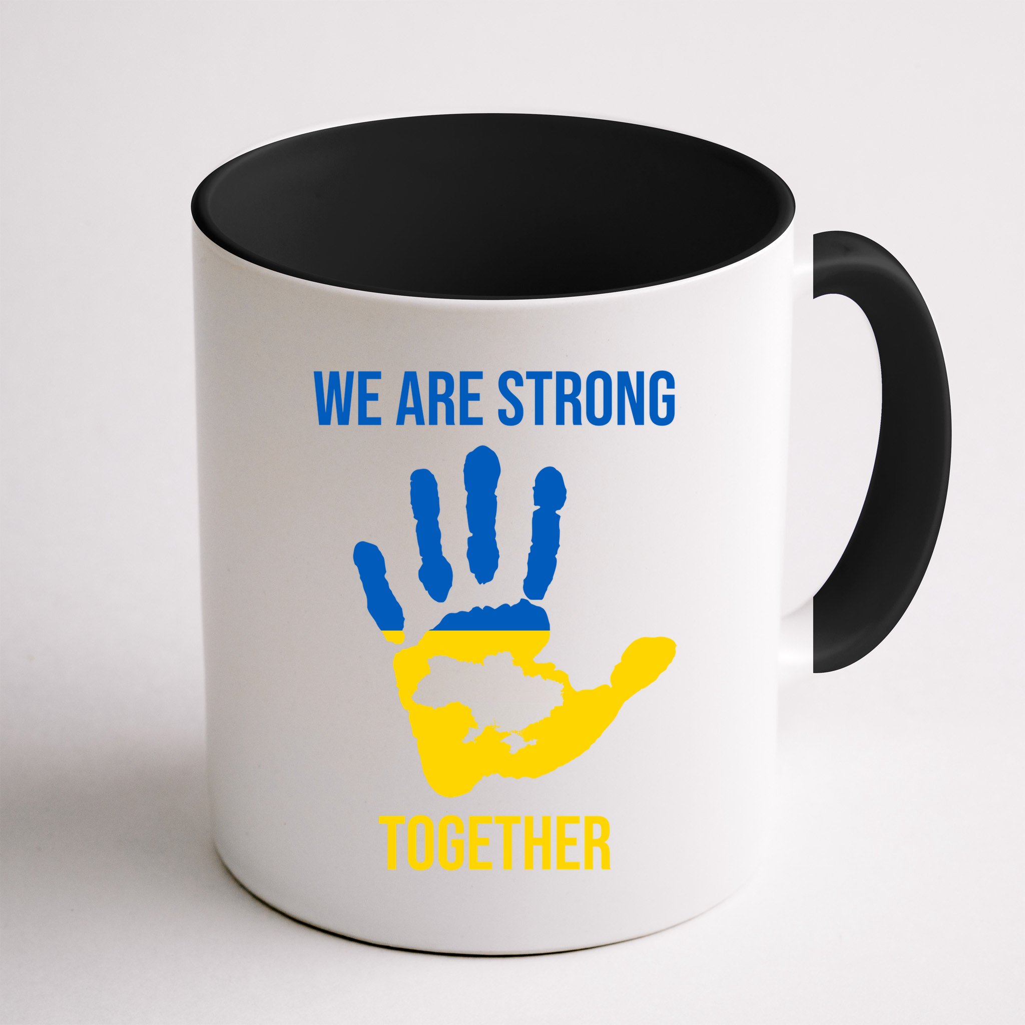 We Are Strong Together Ukraine Hand Print Mug