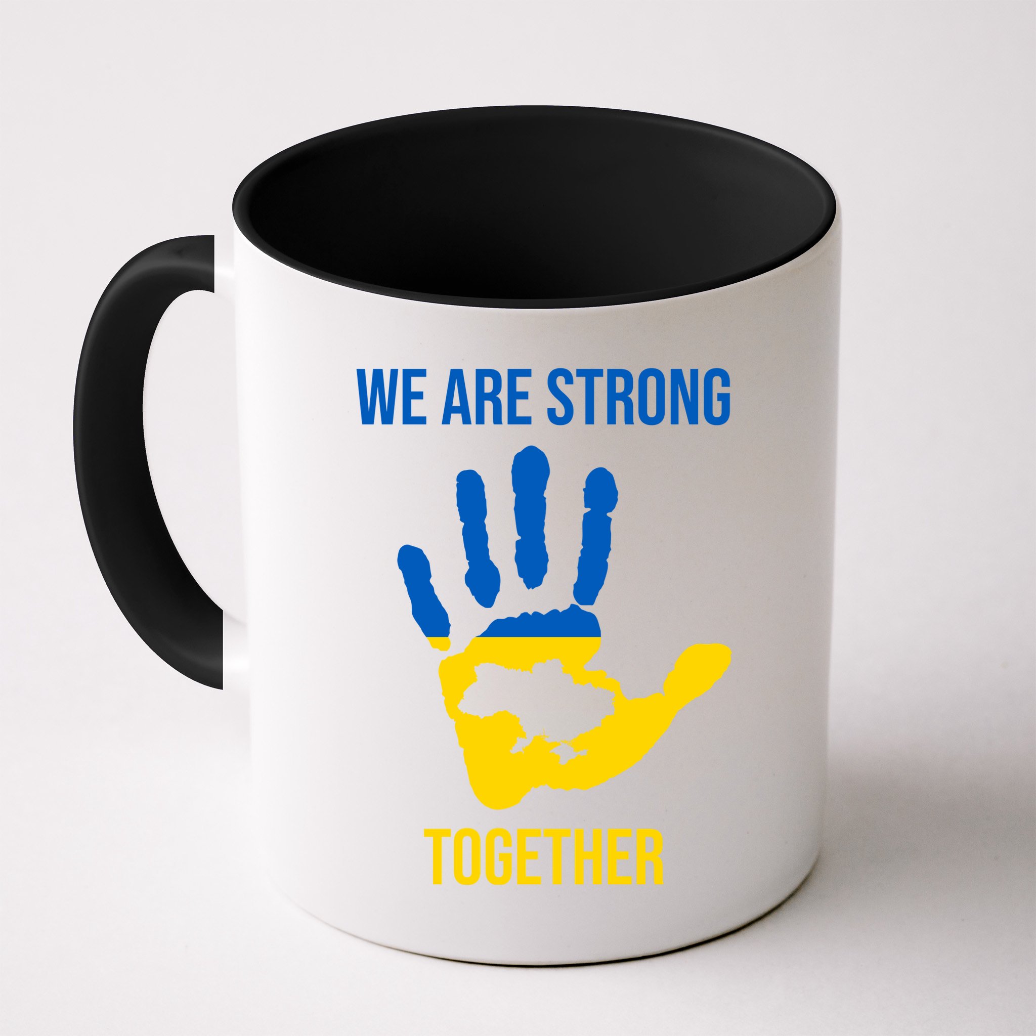 We Are Strong Together Ukraine Hand Print Mug