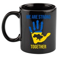 We Are Strong Together Ukraine Hand Print 11oz C Handle Ceramic Mug