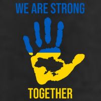 We Are Strong Together Ukraine Hand Print 11oz C Handle Ceramic Mug