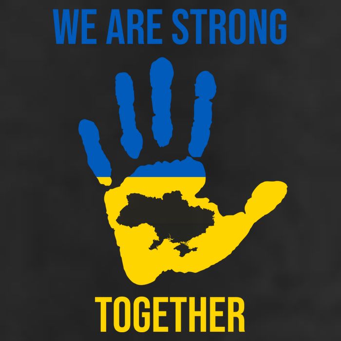 We Are Strong Together Ukraine Hand Print 11oz C Handle Ceramic Mug