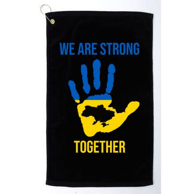 We Are Strong Together Ukraine Hand Print Golf Towel