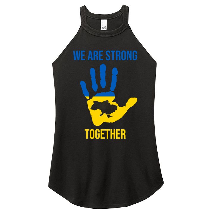 We Are Strong Together Ukraine Hand Print Women's Perfect Tri Rocker Tank