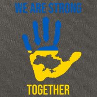 We Are Strong Together Ukraine Hand Print Cotton Canvas Backpack