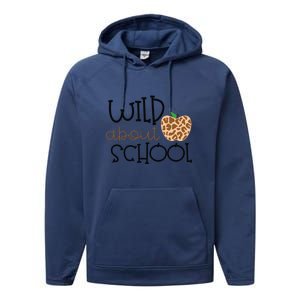 Wild About School Grade Teacher Leopard Gift Performance Fleece Hoodie