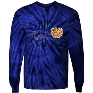 Wild About School Grade Teacher Leopard Gift Tie-Dye Long Sleeve Shirt