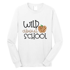 Wild About School Grade Teacher Leopard Gift Long Sleeve Shirt