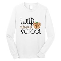 Wild About School Grade Teacher Leopard Gift Long Sleeve Shirt