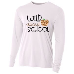 Wild About School Grade Teacher Leopard Gift Cooling Performance Long Sleeve Crew