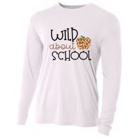 Wild About School Grade Teacher Leopard Gift Cooling Performance Long Sleeve Crew