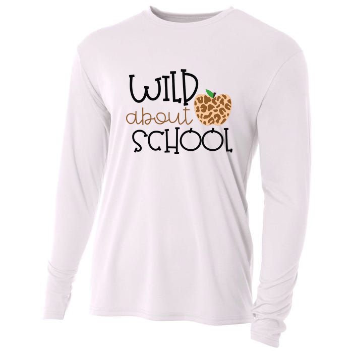 Wild About School Grade Teacher Leopard Gift Cooling Performance Long Sleeve Crew