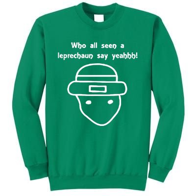 Who All Seen A Leprechaun Sketch Funny Saint Patricks Day St Patty Sweatshirt