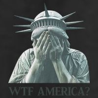 WTF America Statue of Liberty Cry 7 Panel Mesh Trucker Snapback Hat