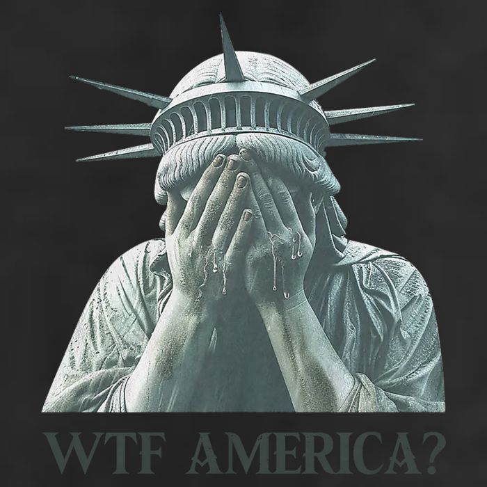 WTF America Statue of Liberty Cry 7 Panel Mesh Trucker Snapback Hat