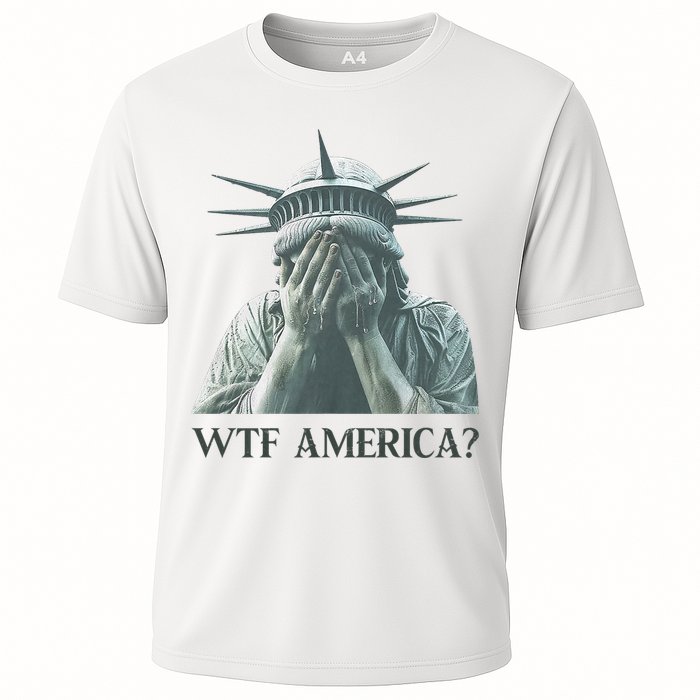 WTF America Statue of Liberty Cry Cooling Performance Crew T-Shirt