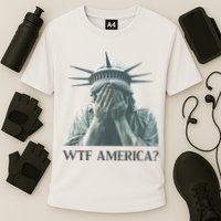 WTF America Statue of Liberty Cry Cooling Performance Crew T-Shirt