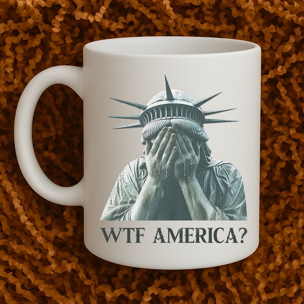 WTF America Statue of Liberty Cry Mug