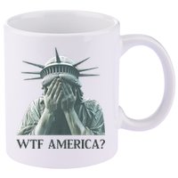 WTF America Statue of Liberty Cry 11oz C Handle Ceramic Mug