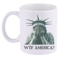 WTF America Statue of Liberty Cry 11oz C Handle Ceramic Mug