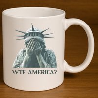 WTF America Statue of Liberty Cry 11oz C Handle Ceramic Mug