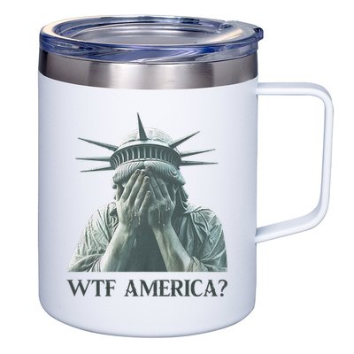 WTF America Statue of Liberty Cry 12oz Stainless Steel Coffee Mug
