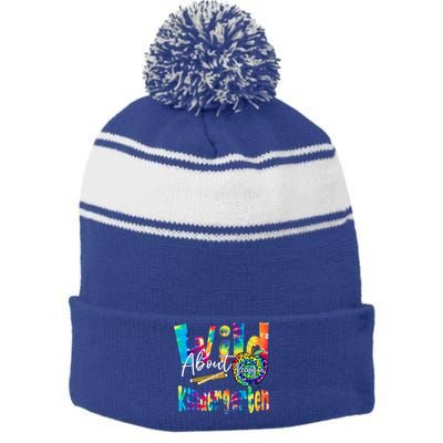 Wild About School Tie Dye Gift Kindergarten Gift Stripe Pom Pom Beanie