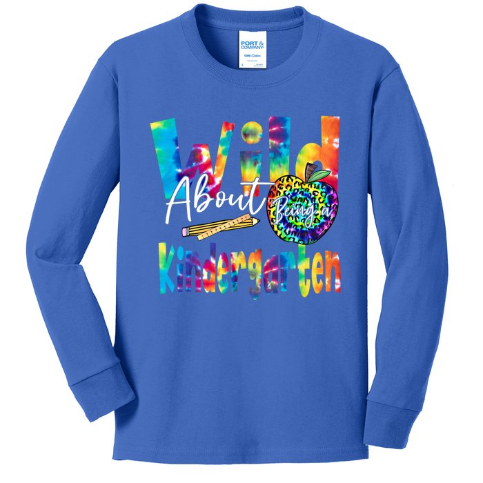 Wild About School Tie Dye Gift Kindergarten Gift Kids Long Sleeve Shirt