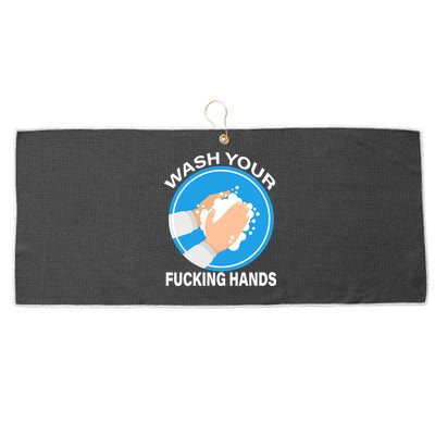 Wash Your Fucking Hands Large Microfiber Waffle Golf Towel