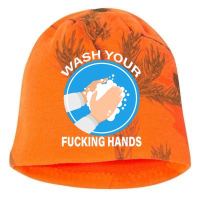 Wash Your Fucking Hands Kati - Camo Knit Beanie