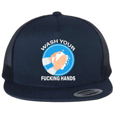 Wash Your Fucking Hands Flat Bill Trucker Hat