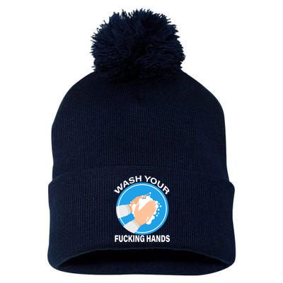 Wash Your Fucking Hands Pom Pom 12in Knit Beanie