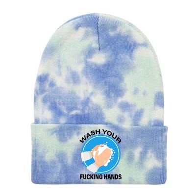 Wash Your Fucking Hands Tie Dye 12in Knit Beanie