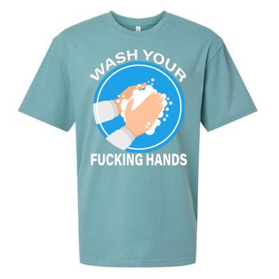 Wash Your Fucking Hands Sueded Cloud Jersey T-Shirt