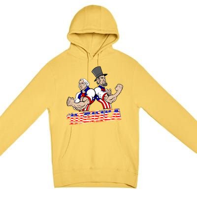 Washington And Lincoln 'Merica Premium Pullover Hoodie